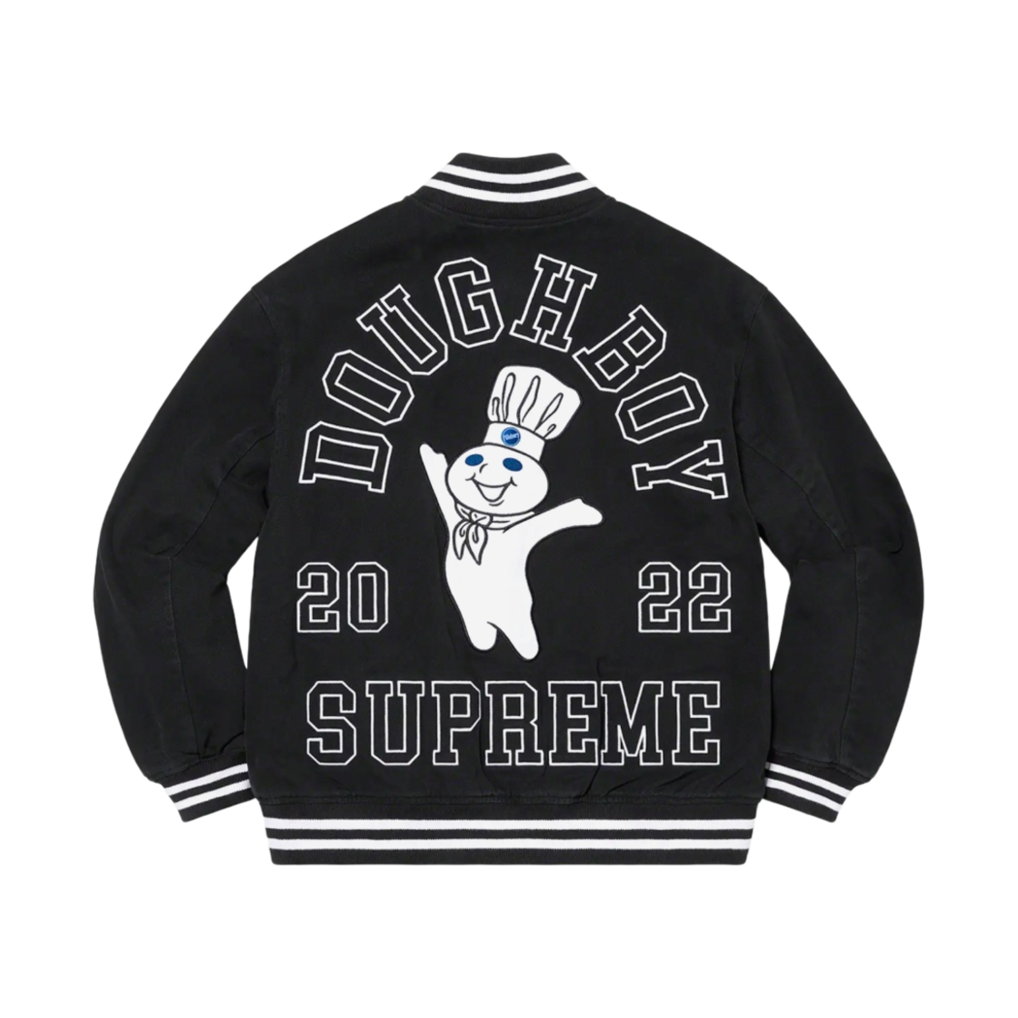 슈프림 미첼 & 네스 도우보이 트윌 바시티 자켓 블랙 - 22FW(Supreme Mitchell & Ness Doughboy Twill Varsity Jacket Black - 22FW)