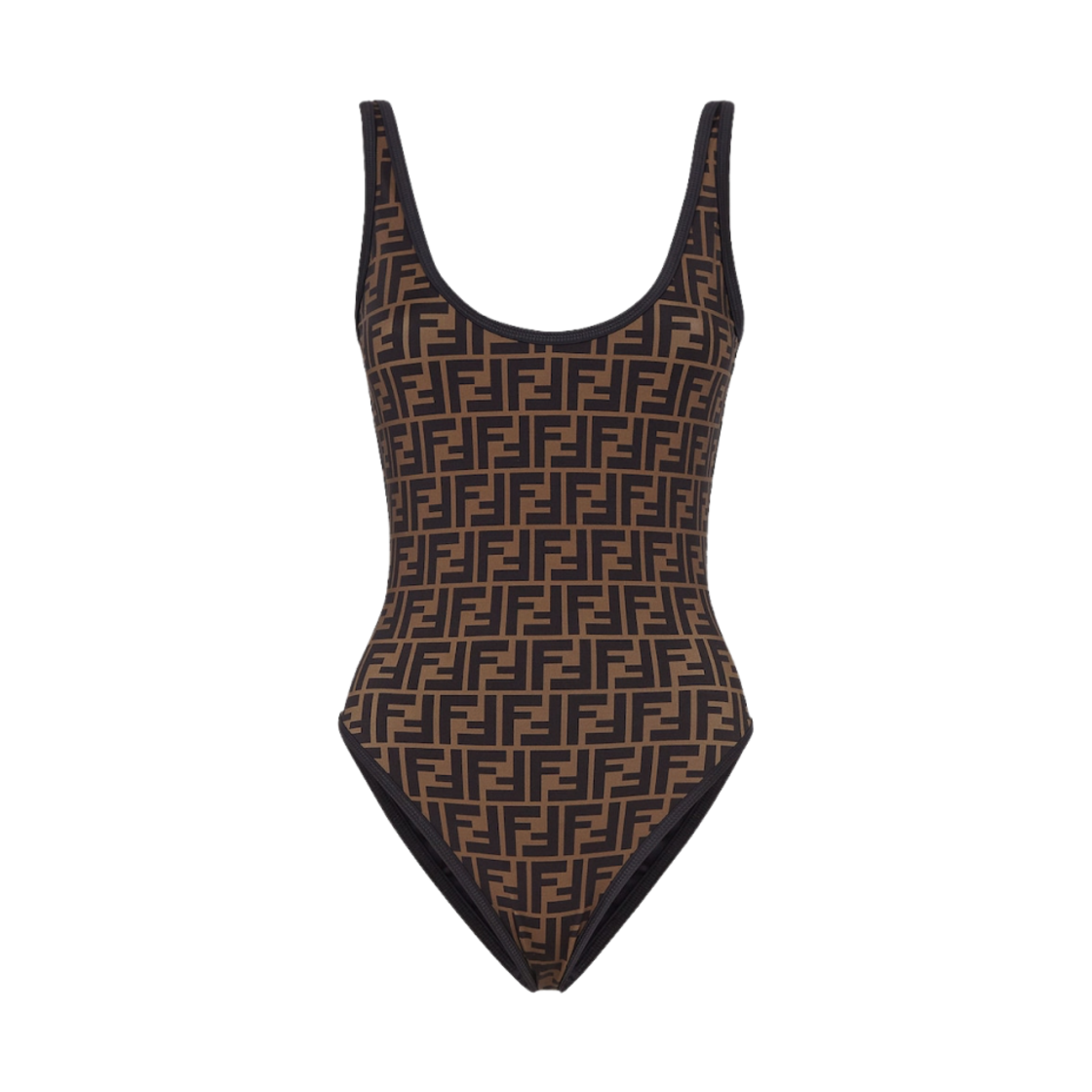 (W) 펜디 라이크라 스윔수트 브라운 블랙((W) Fendi Lycra Swimsuit Brown Black) - 1