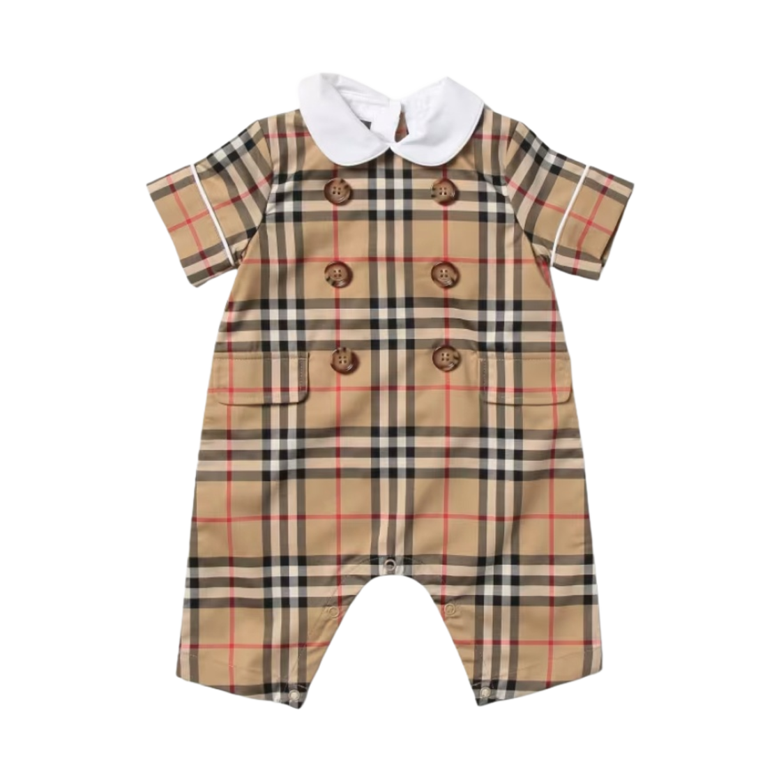 8069153 (Baby) Burberry Check Jumpsuit Archive Beige