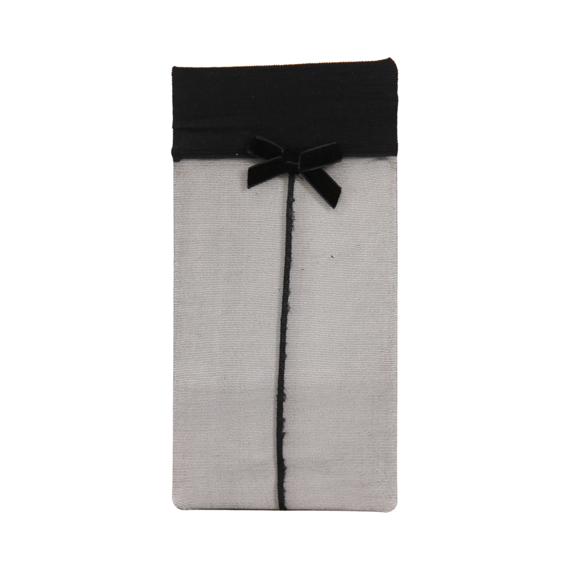 L0000137 Onnitella Ribbon Line Point Half Stockings Black