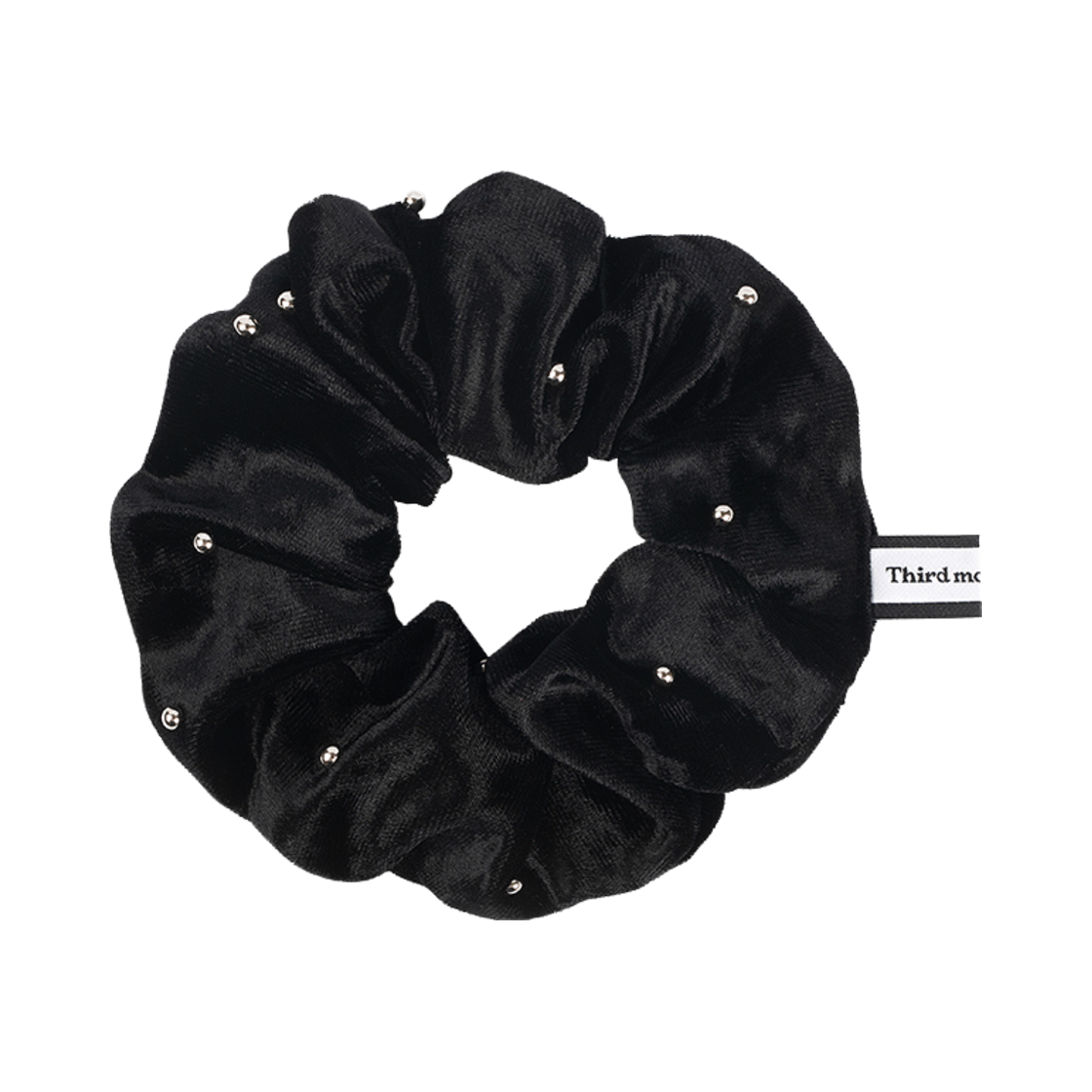 TM2B2HR04BK Third movement Velvet Dot Scrunchie