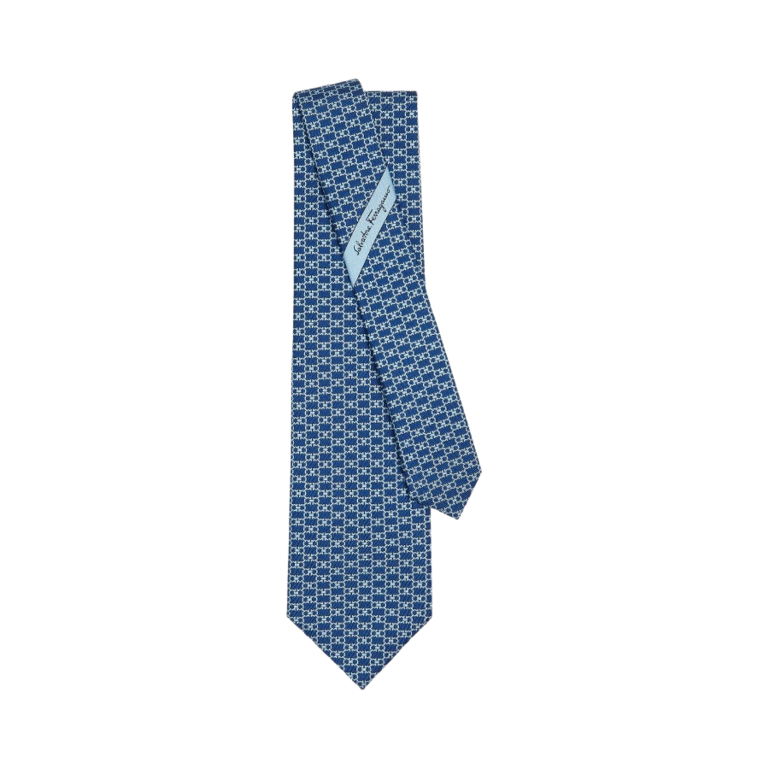 페라가모 간치니 프린트 실크 타이 블루(Ferragamo Gancini Print Silk Tie Blue) - 1
