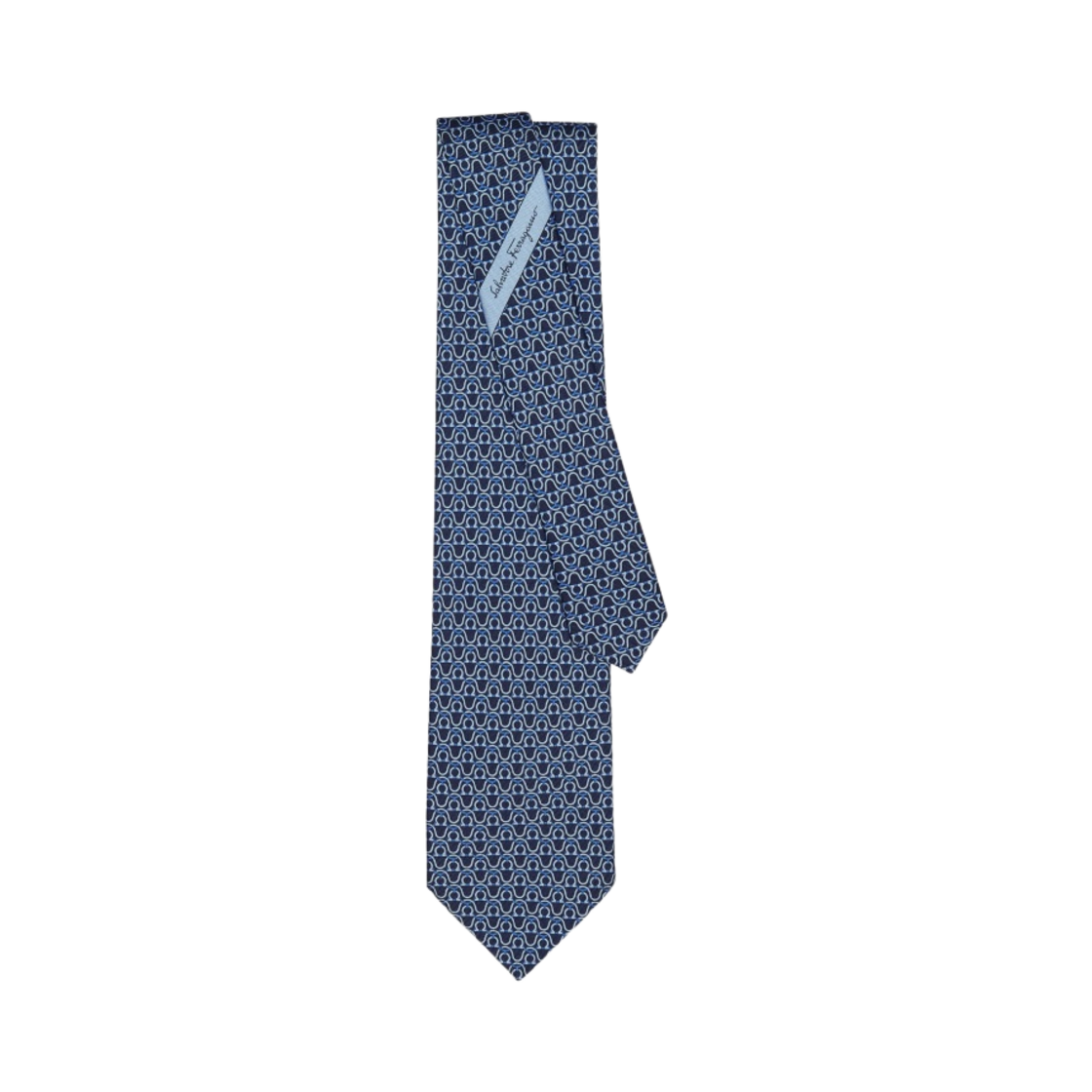 페라가모 간치니 프린트 실크 타이 블루마린(Ferragamo Gancini Print Silk Tie Bluemarine) - 1