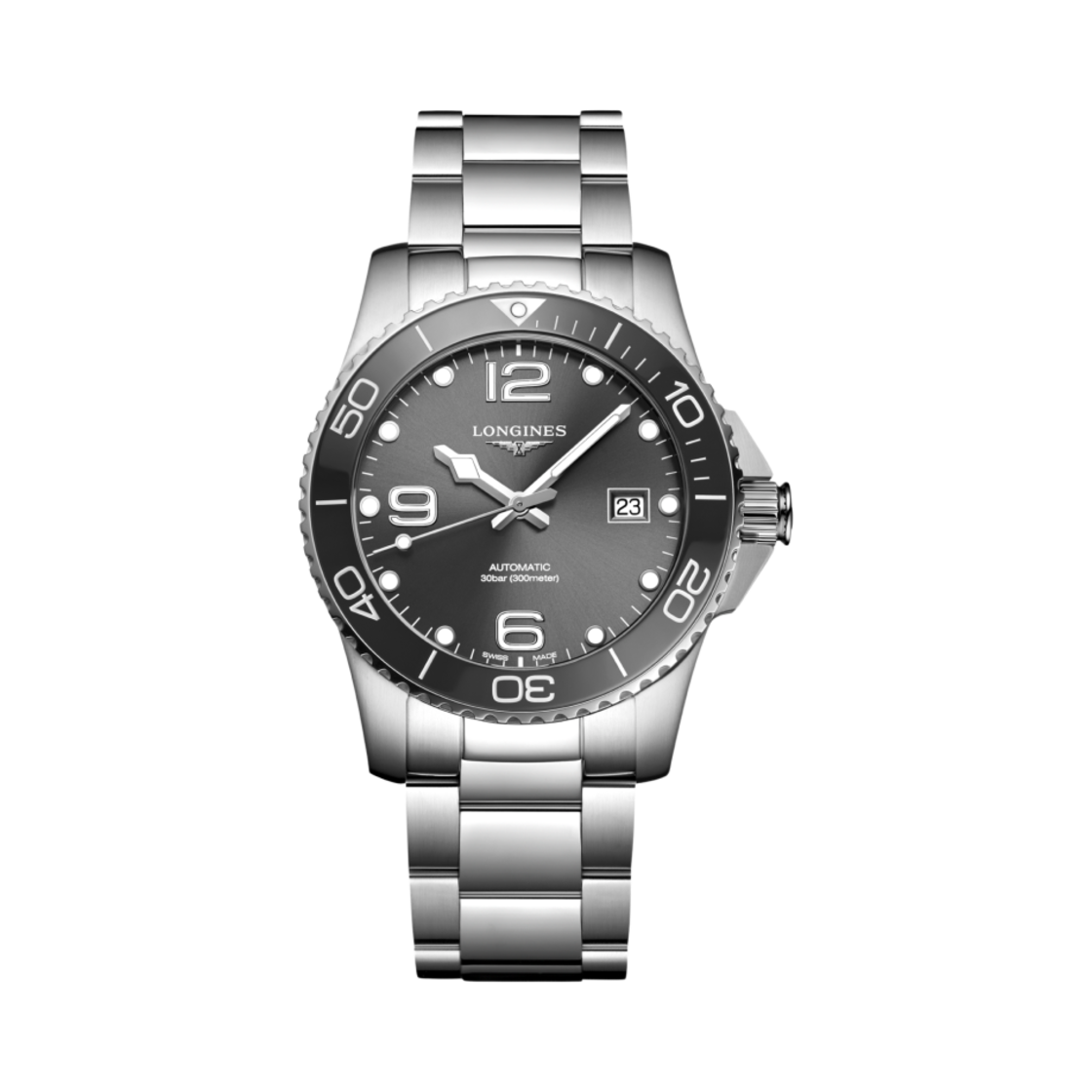 론진 하이드로콘퀘스트 오토매틱 41mm 스테인리스 스틸 세라믹 선레이 그레이(Longines Hydroconquest Automatic 41mm Stainless Steel Ceramic Sunray Grey) - 1