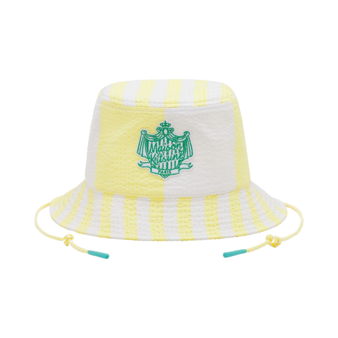 메종 키츠네 풀사이드 스트라이프 버킷햇 레몬 스트라이프(Maison Kitsune Poolside Stripes Bucket Hat Lemon Stripes) - 1