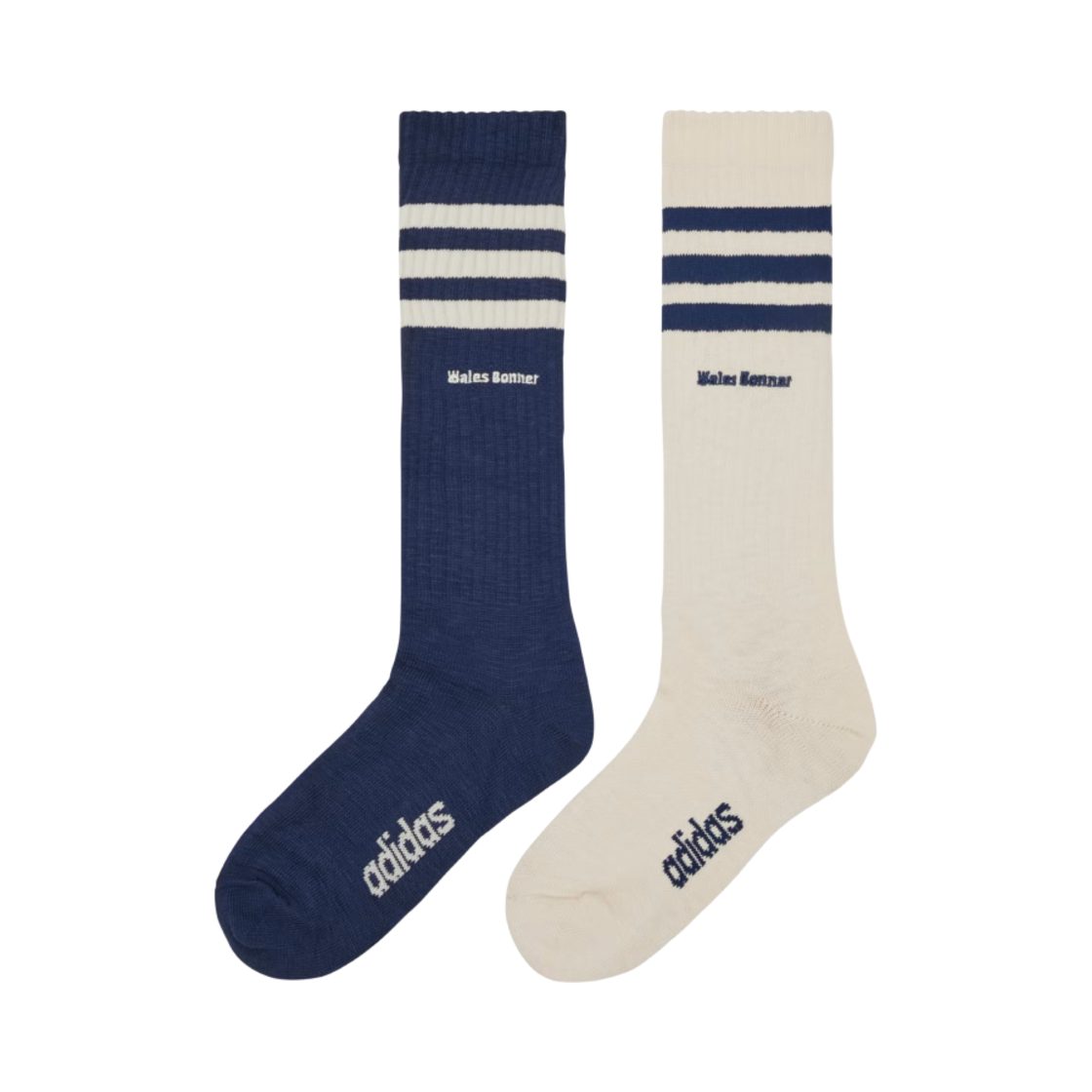 아디다스 x 웨일스 보너 삼선 삭스 원더 화이트 컬리지에이트 네이비(Adidas x Wales Bonner 3-Stripes Socks Wonder White Collegiate Navy) - 1