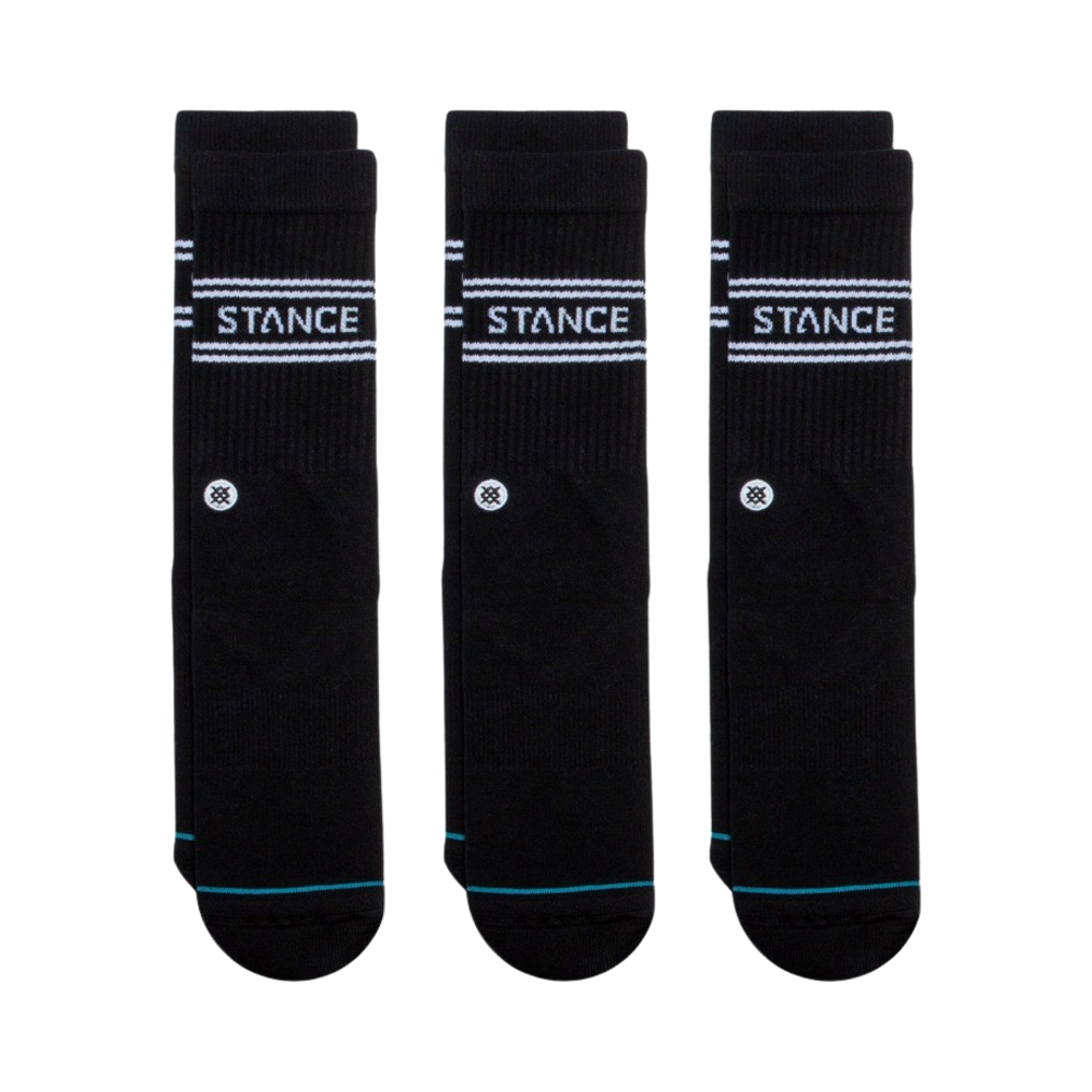 스탠스 베이직 3팩 크루 블랙