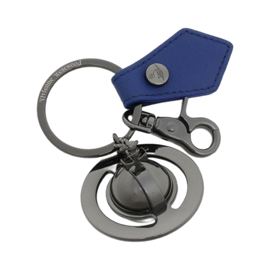비비안 웨스트우드 사피아노 3D 오브 키링 건메탈 블루 사피아노(Vivienne Westwood Saffiano 3D Orb Keyring Gunmetal Blue Saffiano) - 1