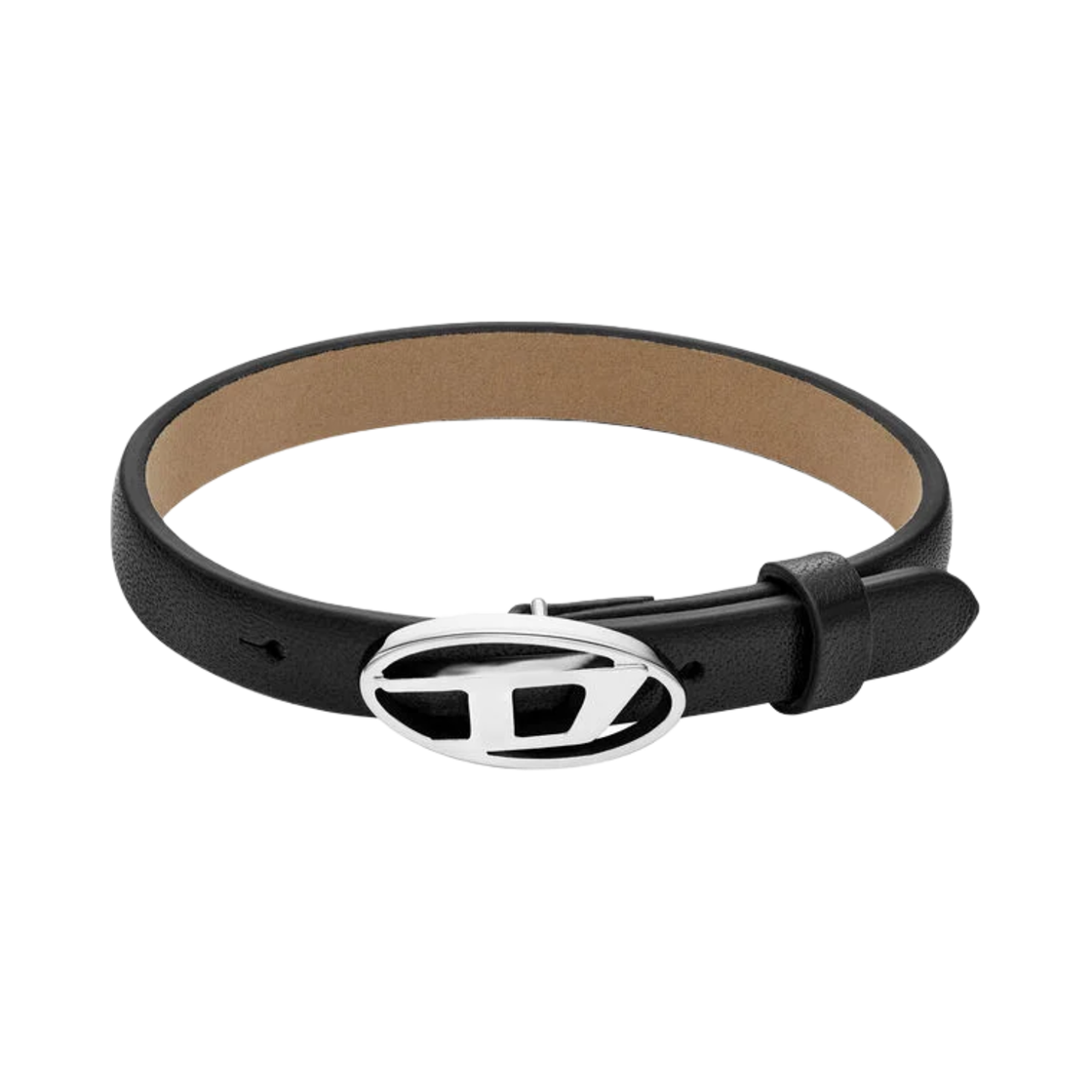 디젤 Dx1516040 블랙 레더 스택에이블 브레이슬릿 블랙(Diesel Dx1516040 Black Leather Stackable Bracelet Black)