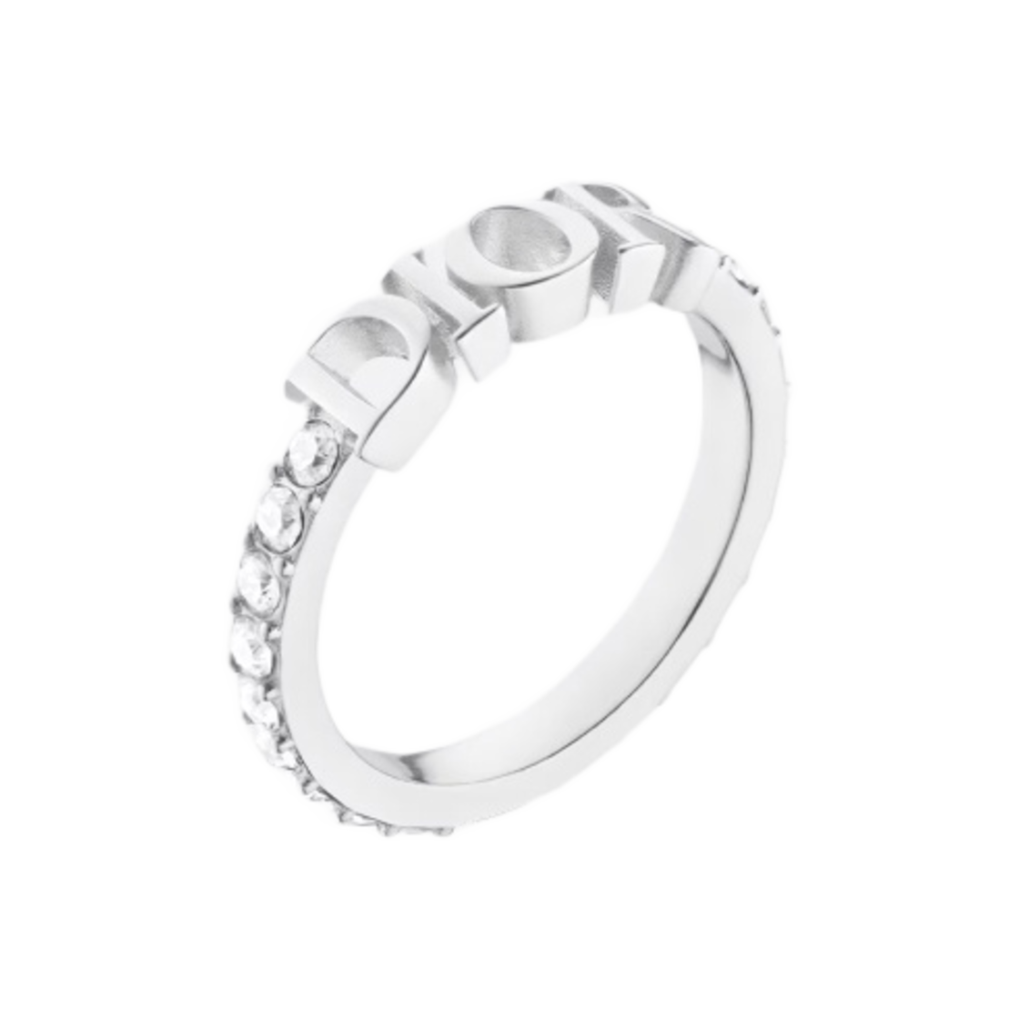 R1009DVOCY-D009 (W) Dior Diorevolution Ring Silver Finish Metal & White Crystals
