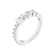 (W) Dior Diorevolution Ring Silver Finish Metal & White Crystals