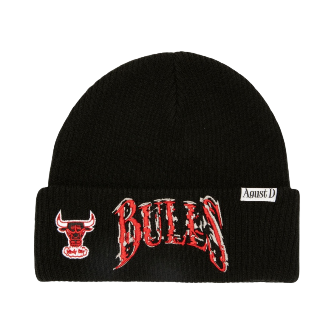 미첼앤네스 x 슈가 글리치 커프 니트 시카고 불스 블랙(Mitchell & Ness x Suga Glitch Cuff Knit Chicago Bulls Black)