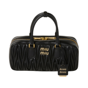 Miu Miu Arcadie Matelasse Nappa Leather Bag Black