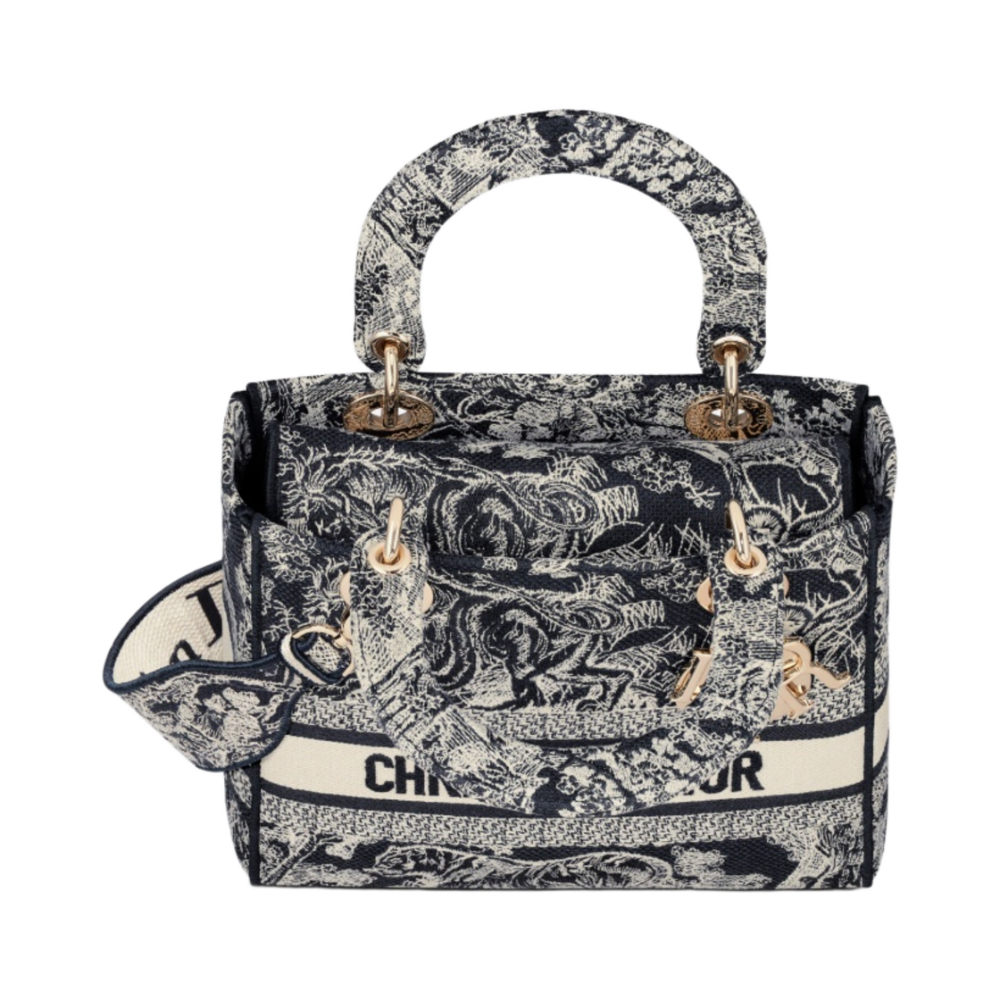 디올 미디움 D 라이트 레이디백 트왈 드 주이 리버스 자수 블루(Dior Medium D-Lite Lady Bag Toile de Jouy Reverse Embroidery Blue) - 2