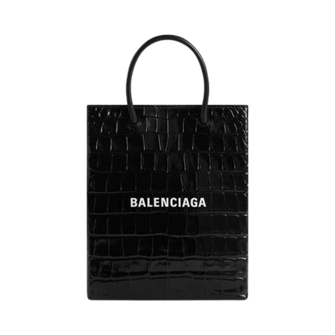 발렌시아가 라지 쇼핑 백 크로커다일 엠보스 블랙(Balenciaga Large Shopping Bag Crocodile Embossed Black) - 1