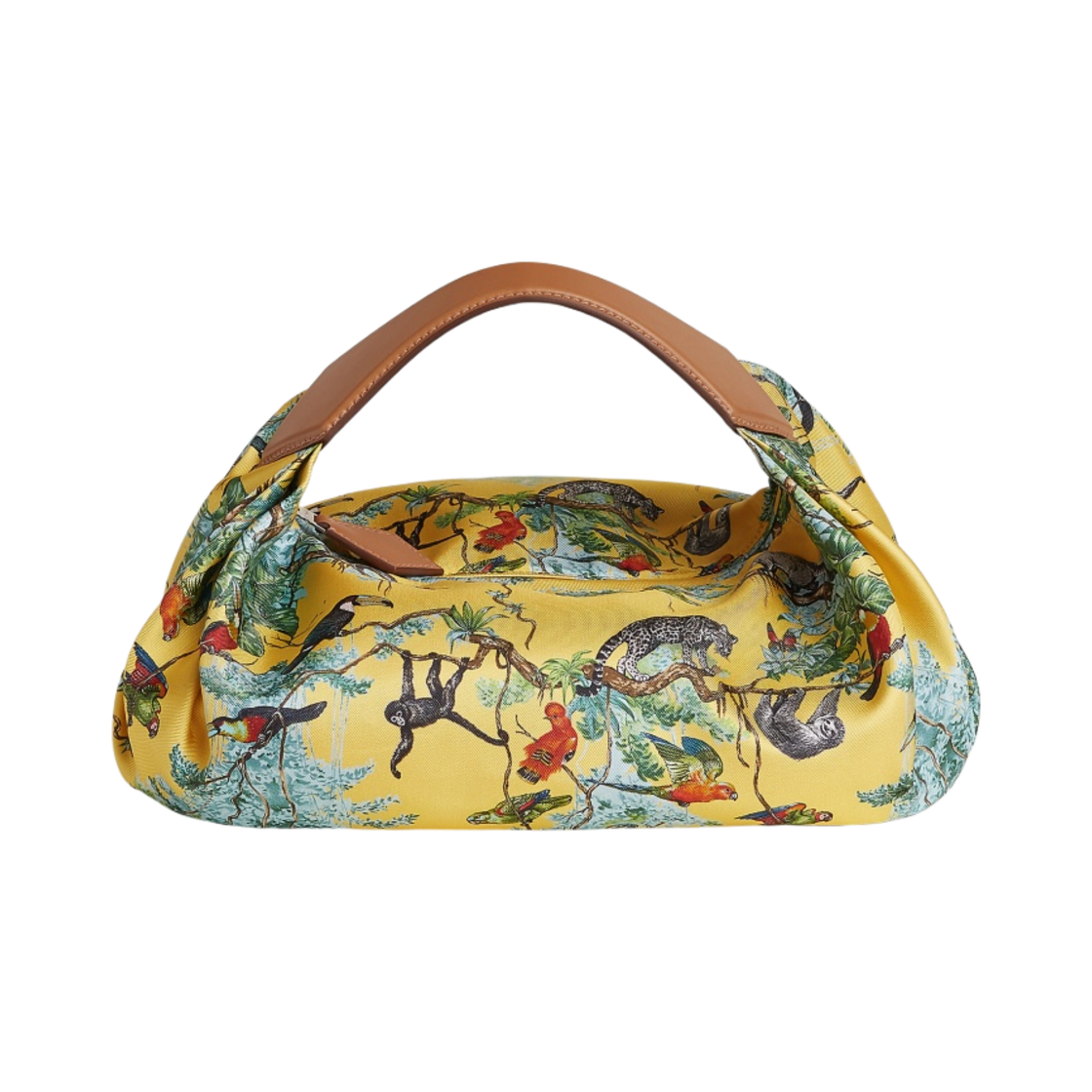 (W) 에르메스 발루수아 백 프린티드 헌터 카우하이드 & 팔라듐 하드웨어 죤 드 나폴리 나뛰렐((W) Hermes Balusoie Bag Printed Hunter Cowhide & Palladium Jaune De Naples Nature)