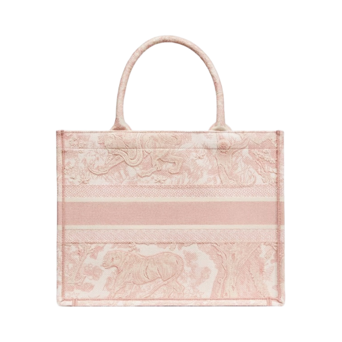 디올 미디움 북 토트백 에크루 핑크 트왈 드 주이 자수(Dior Medium Book Tote Ecru Pink Toile de Jouy Embroidery) - 2