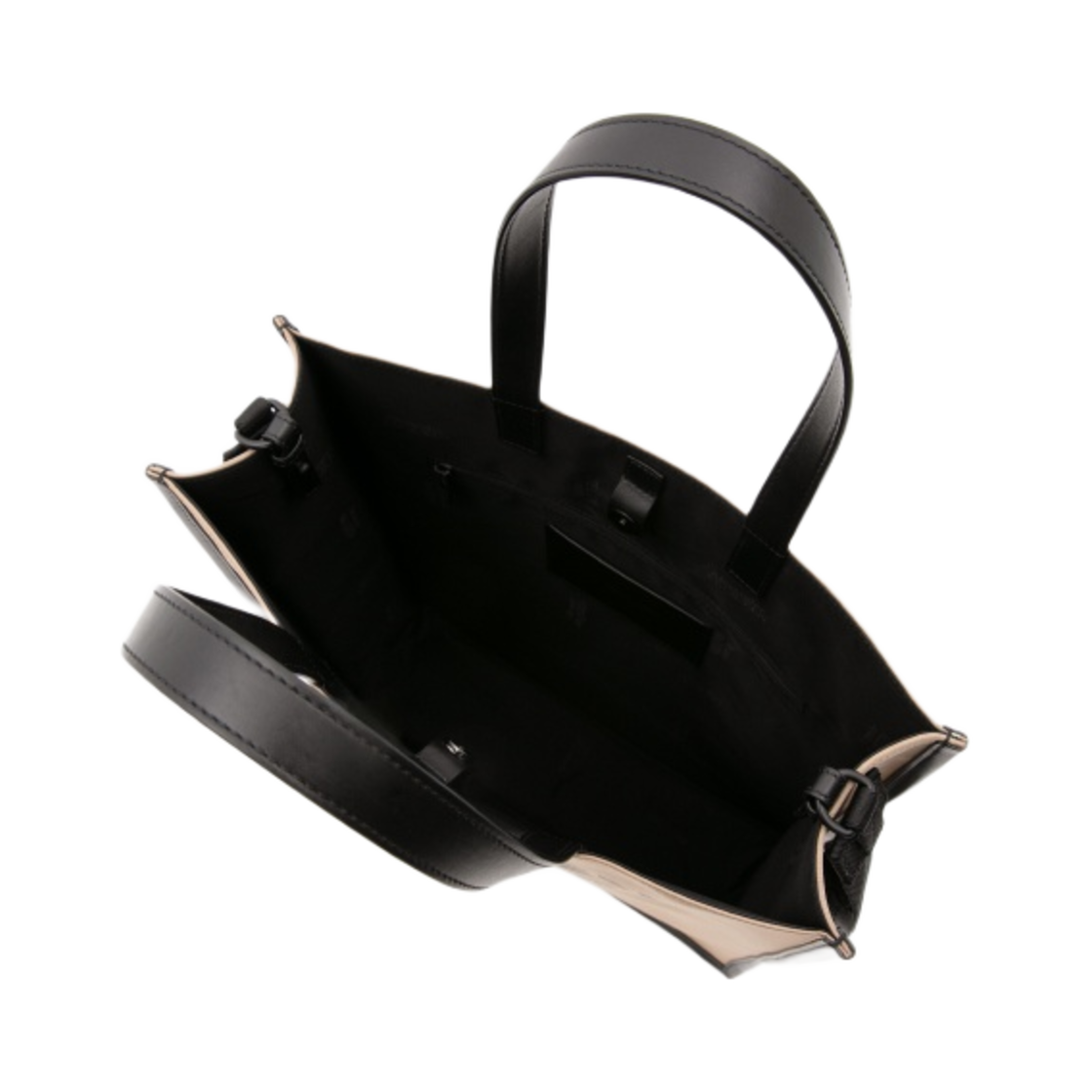알렉산더 맥퀸 그래피티 엣지 노스/사우스 토트백 블랙 베이지(Alexander McQueen Graffiti Edge North/South Tote Bag Black Beige) - 2