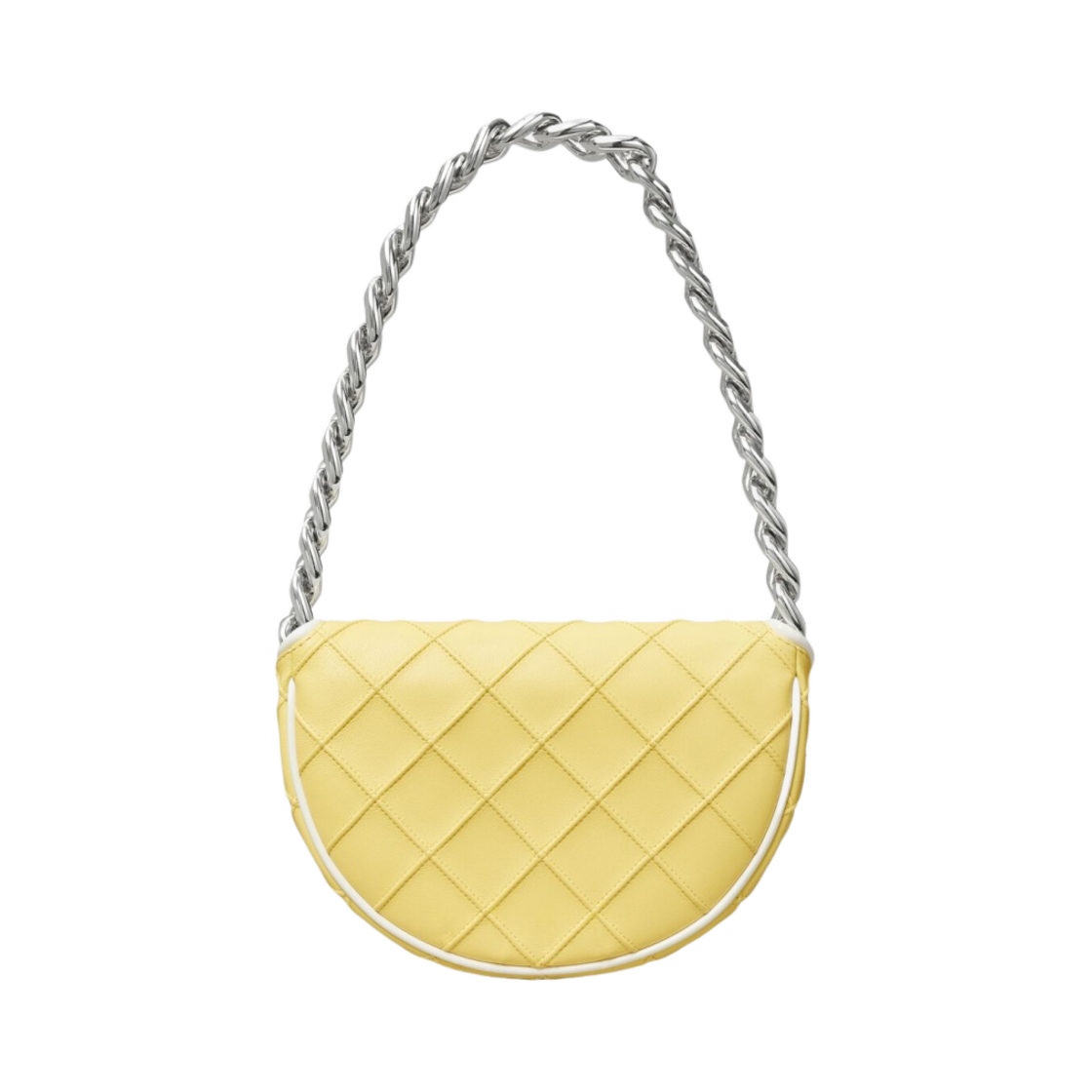 토리버치 미니 플래밍 소프트 페이턴트 보더 크레센트 백 빈티지 레몬 옵틱 화이트(Tory Burch Mini Fleming Soft Patent Border Crescent Bag Vintage Lemon Optic White) - 3