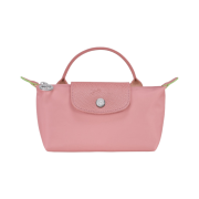Longchamp Le Pliage Green Handle Pouch Petal Pink