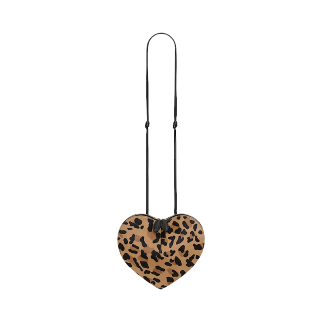 AA1P003CA329-157 Alaia Leopard Haircalf Leather Coeur Bag Brown