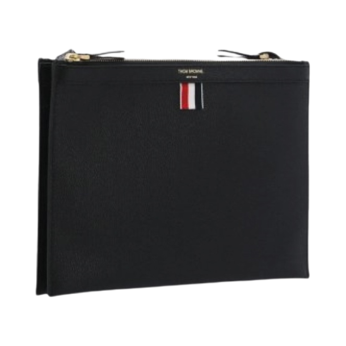 톰브라운 페블 레더 더블 지퍼 숄더백 블랙(Thom Browne Pebble Leather Double Zipper Shoulder Bag Black) - 2