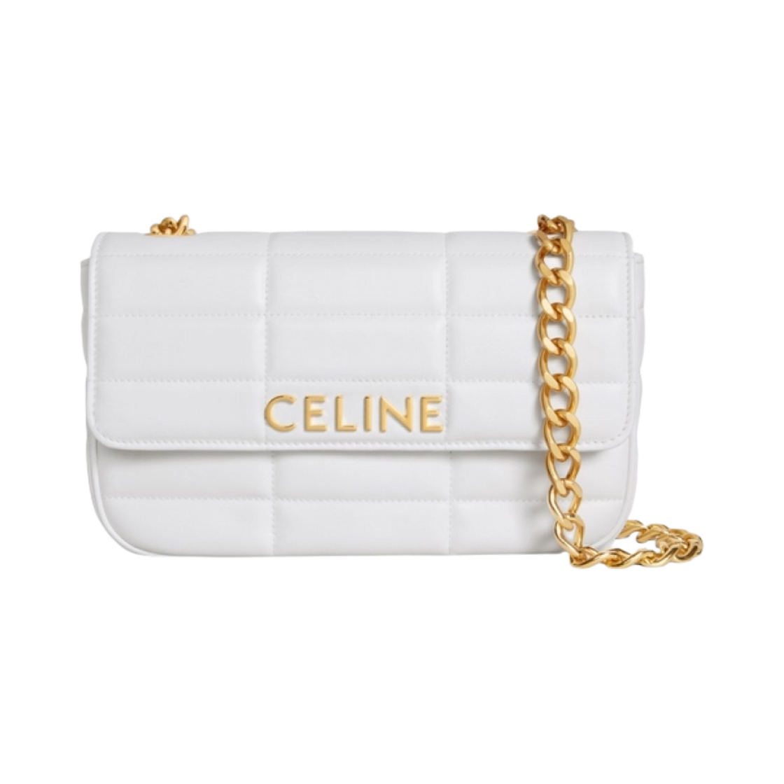 셀린느 체인 숄더백 마틀라세 모노크롬 퀼티드 카프스킨 아크틱 화이트(Celine Chain Shoulder Bag Matelasse Monochrome in Quilted Calfskin Arctic White) - 1