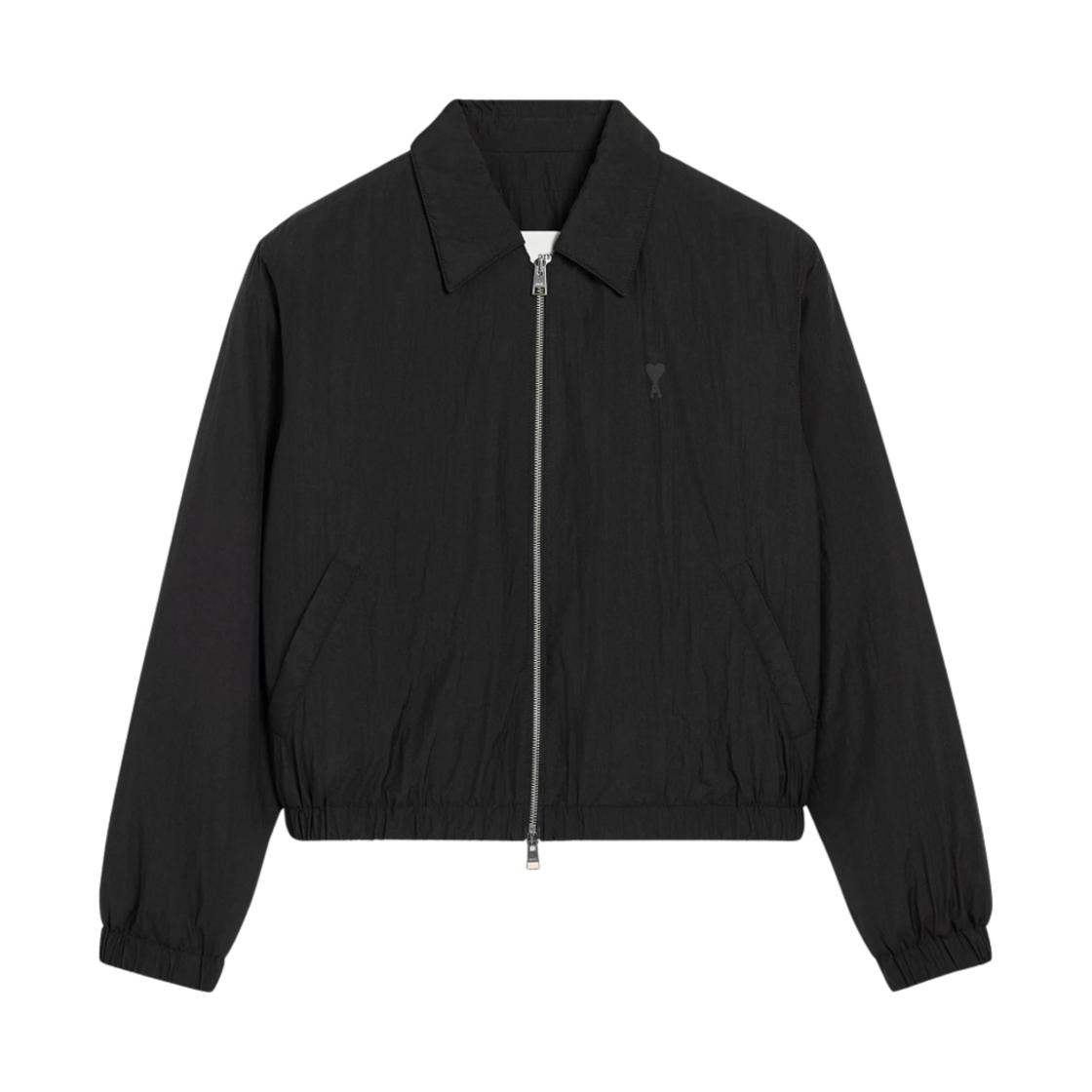 아미 톤온톤 하트 로고 테크니컬 캔버스 지퍼 자켓 블랙(AMI de Coeur Technical Canvas Zipped Jacket Black)
