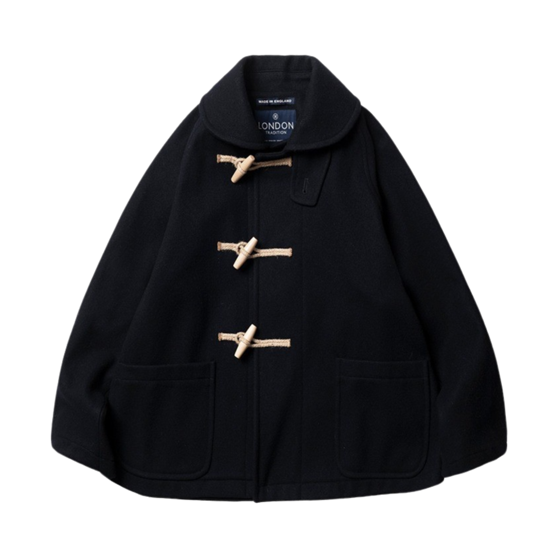 런던 트레디션 숄 카라 유니섹스 숏 더플 코트 다크네이비 5990