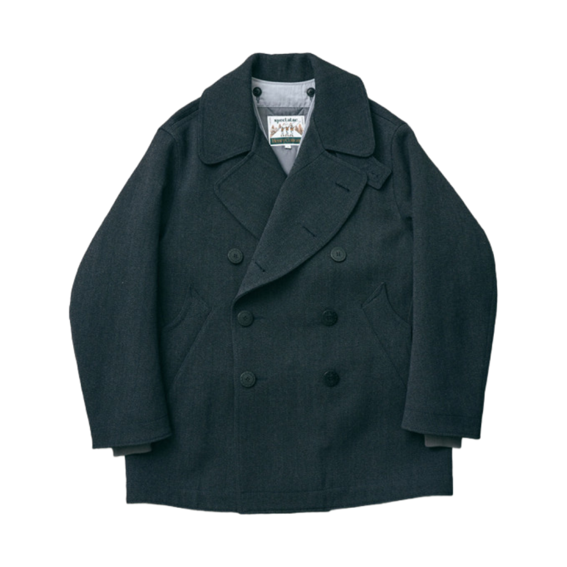 헨리 코튼 x 스펙테이터 프렌치 바이커 피코트 차콜(Henry Cotton's x Spectator French Biker Peacoat Charcoal)