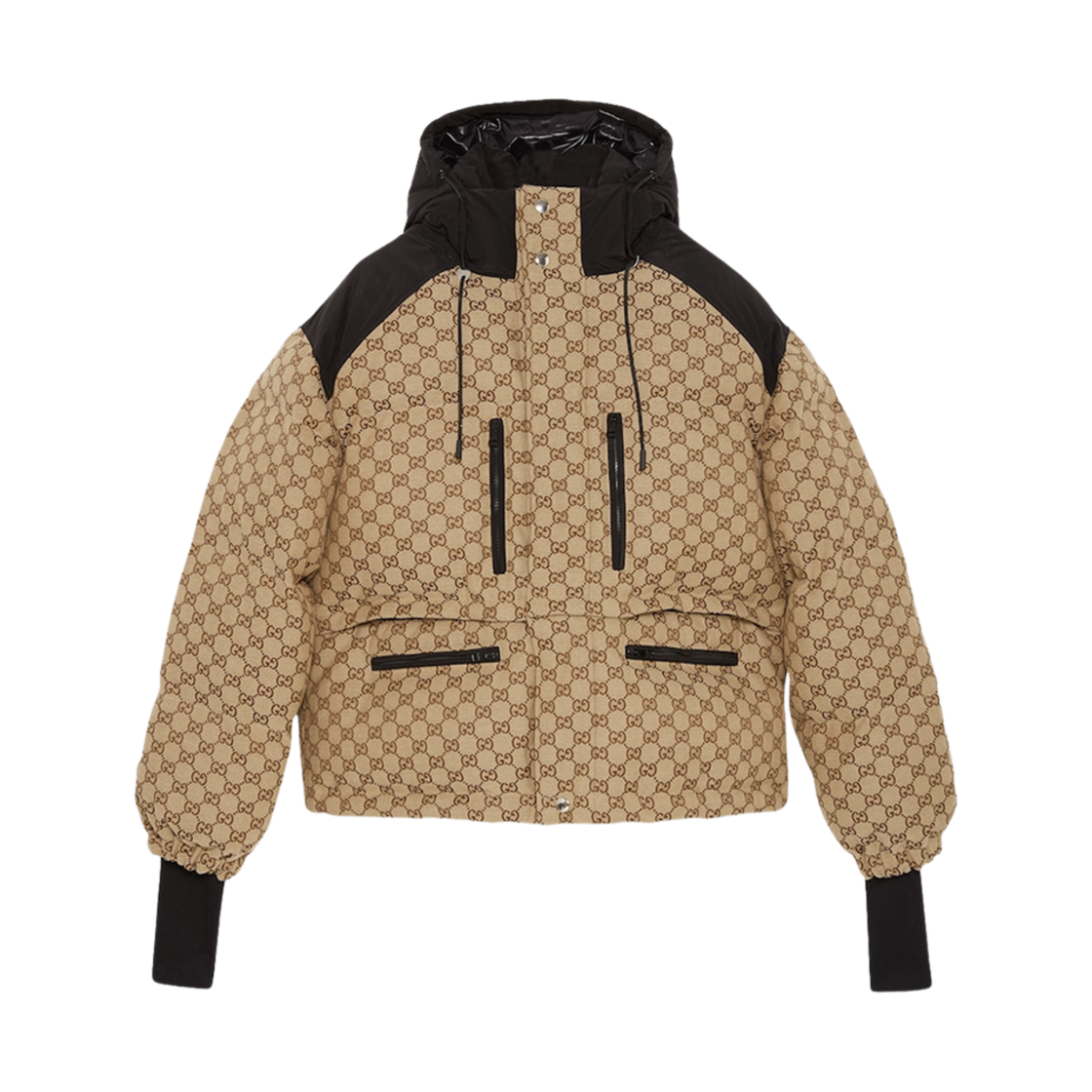 761698-ZAPIF-2190 (W) Gucci GG Canvas Bomber Jacket Camel Ebony