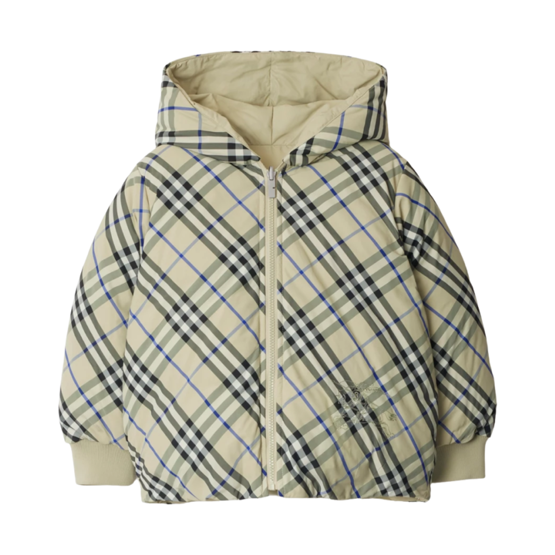 8088519 (Kids) Burberry Reversible Check Nylon Puffer Jacket Lichen