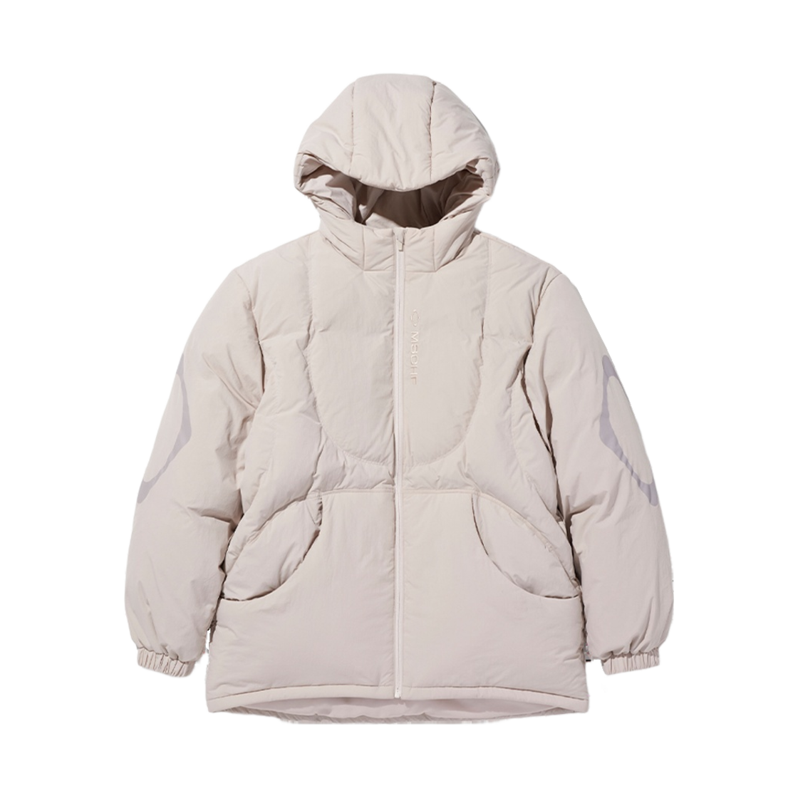 (W) 미스치프 롬버스 후디드 다운 자켓 아이보리((W) Mischief Rhombus Hooded Down Jacket Ivory)