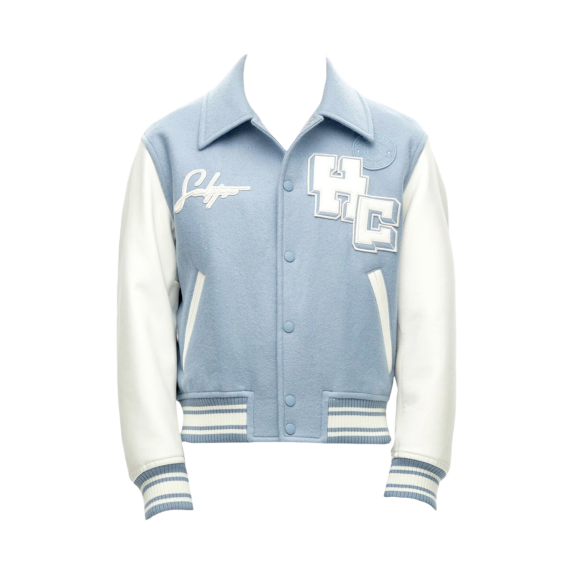 솔리드 옴므 스컬프처 바시티 점퍼 블루(Solid Homme Sculpture Varsity Jumper Blue)