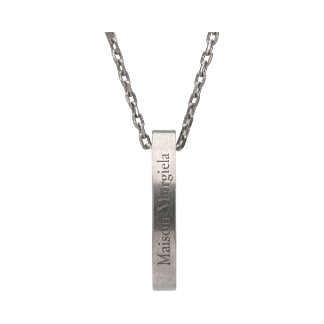 SM1UU0035SV0158951/P8574951 Maison Margiela Logo Ring Necklace Matte Palladium