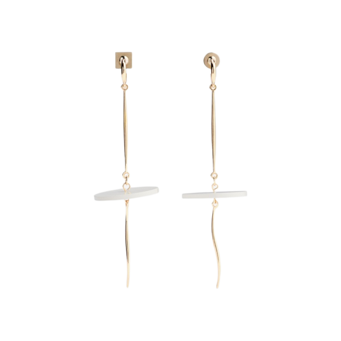 (W) 자크뮈스 레 부클 포와 디스크 참 이어링 라이트 골드((W) Jacquemus Les Boucles Pois Disc Charm Earrings Light Gold) - 1