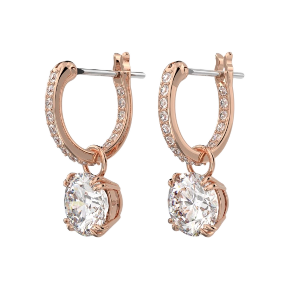 5639975 (W) Swarovski Constella Drop Earrings White Rose Gold Plated