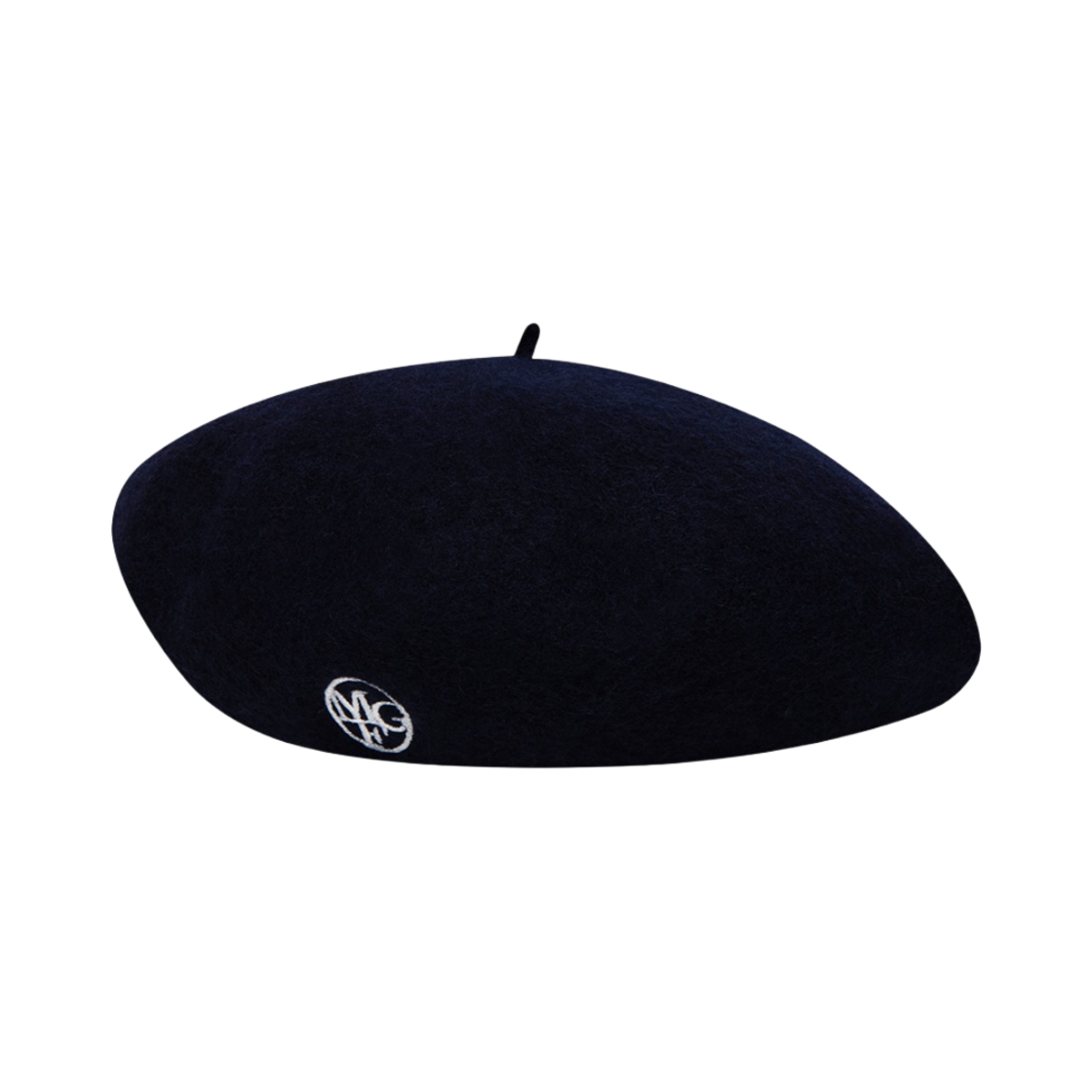- Marithe Francois Girbaud Circle Logo Embroidery Wool Beret Black
