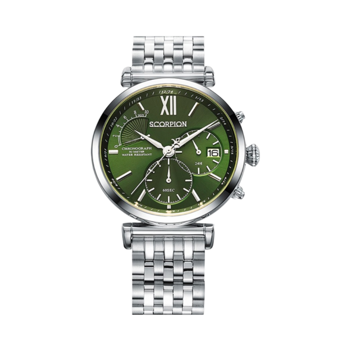 SP3361M-GN Scorpion Chronograph Metal Watch Green