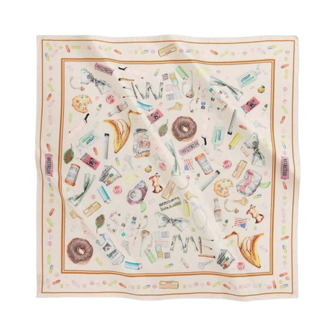 슈프림 트래시 실크 스카프 멀티컬러 - 23SS