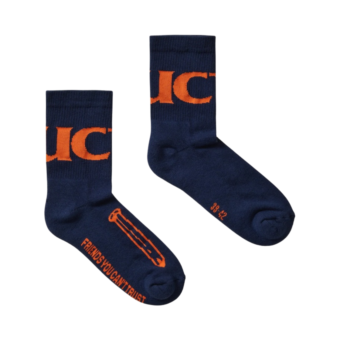 - Fuct Crucifixion Socks Navy - 24SS