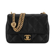 Chanel Mini Flap Bag Calfskin & Gold Black