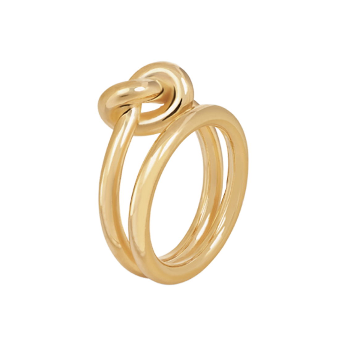 461FW6BRA-35OR (W) Celine Knot Double Ring in Brass with Gold Finish Gold