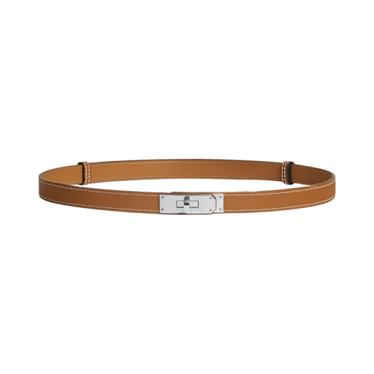 (W) Hermes Kelly 18 Belt Epsom & Palladium Gold