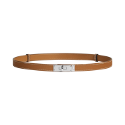 (W) Hermes Kelly 18 Belt Epsom & Palladium Gold