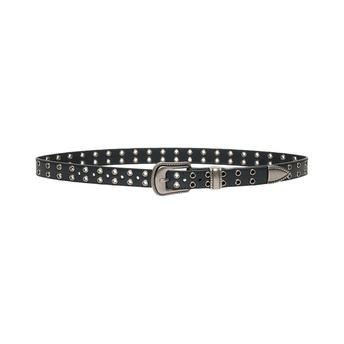 르마스크 더블 아일렛 남자 여자 가죽 벨트 22mm 블랙(Le Masque Double Eyelet Unisex Leather Belt 22 mm Black)