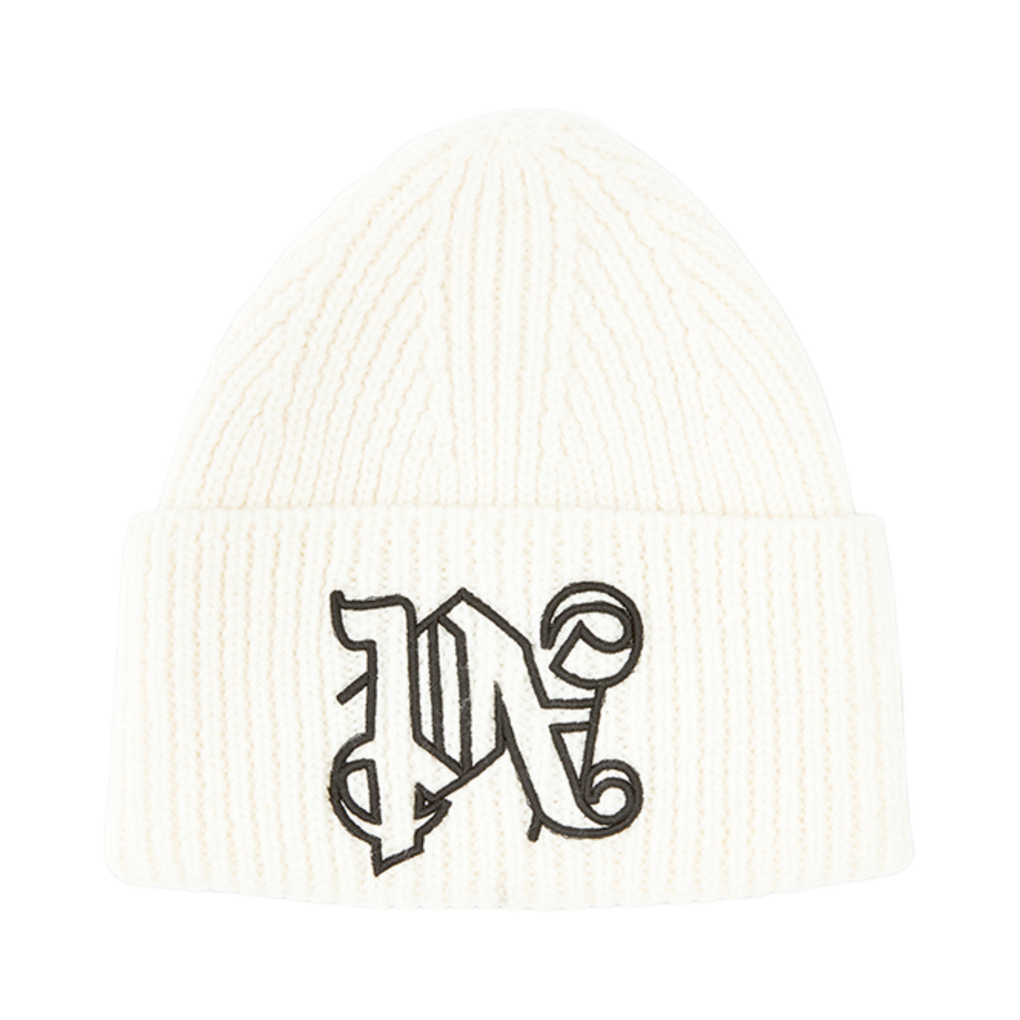 P9Y3MPF91 Palm Angels Pa Monogram Beanie Light Grey