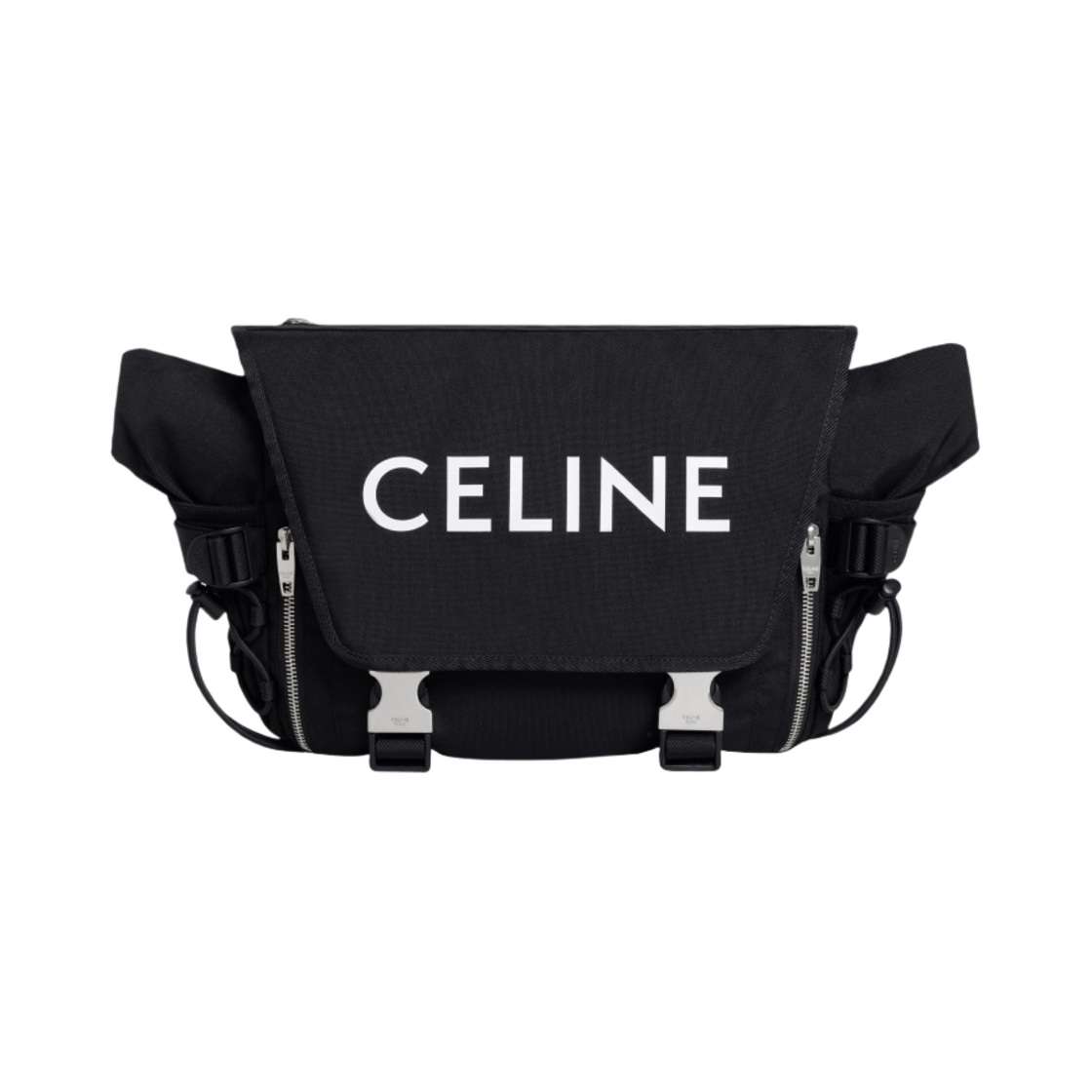 셀린느 프린트 나일론 미디움 메신저 트레킹 블랙