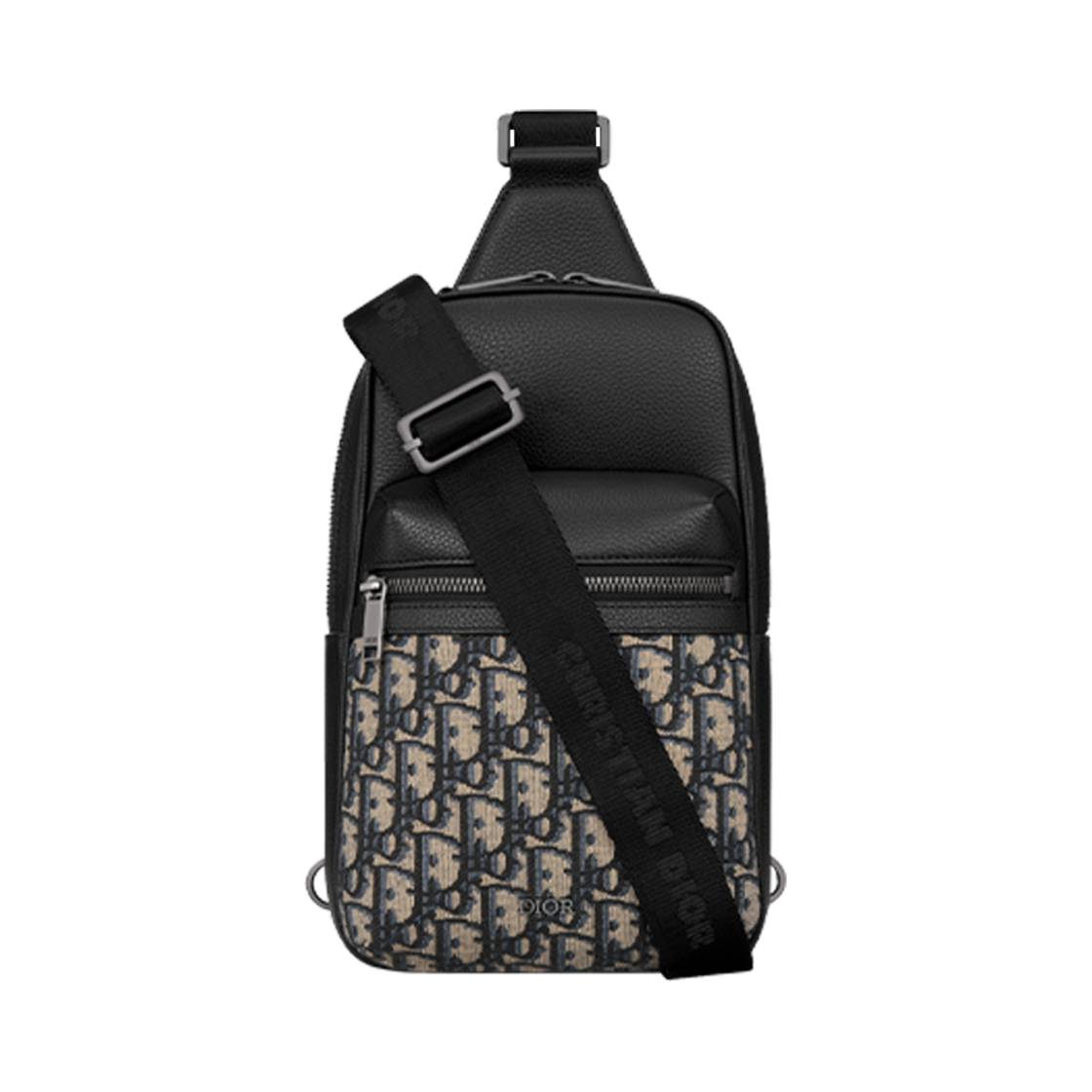 디올 라이더 2.0 슬링 백 디올 오블리크 자카드 그레인드 카프스킨 블랙(Dior Rider 2.0 Sling Bag Dior Oblique Jacquard Grained Calfskin Black) - 1