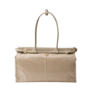 Prada Large Leather Handbag Travertine